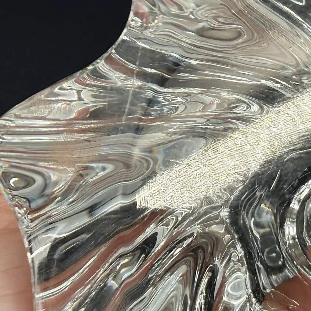 Baccarat Pair of Heavy Crystal Glass Candle Holders ORESTE Swirl France